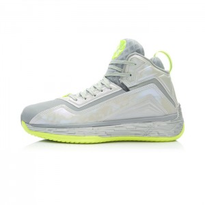 Li-Ning Wade Fission 2 Premium Basketball Shoes - Snow Grey/Bright Fluorescent Green/Silver
